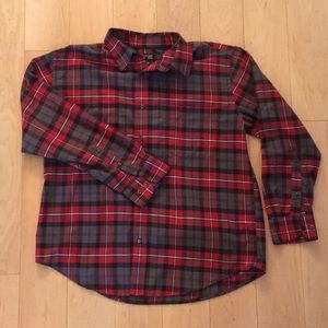 St Bay Button down shirt red/grey/black